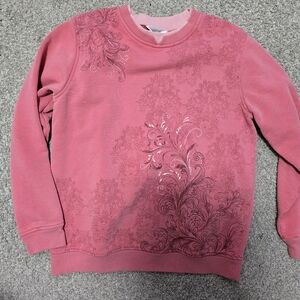 Northern Reflections Pink Floral Crewneck Sweater